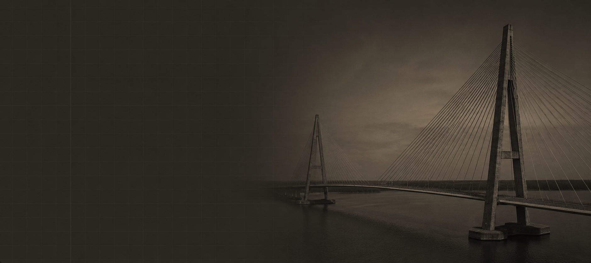 Scenic cable-stay bridge in Johor Bahru at dusk